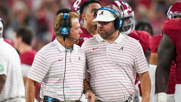 Crimson Tide coach Nick Saban and defensive coordinator Pete Golding